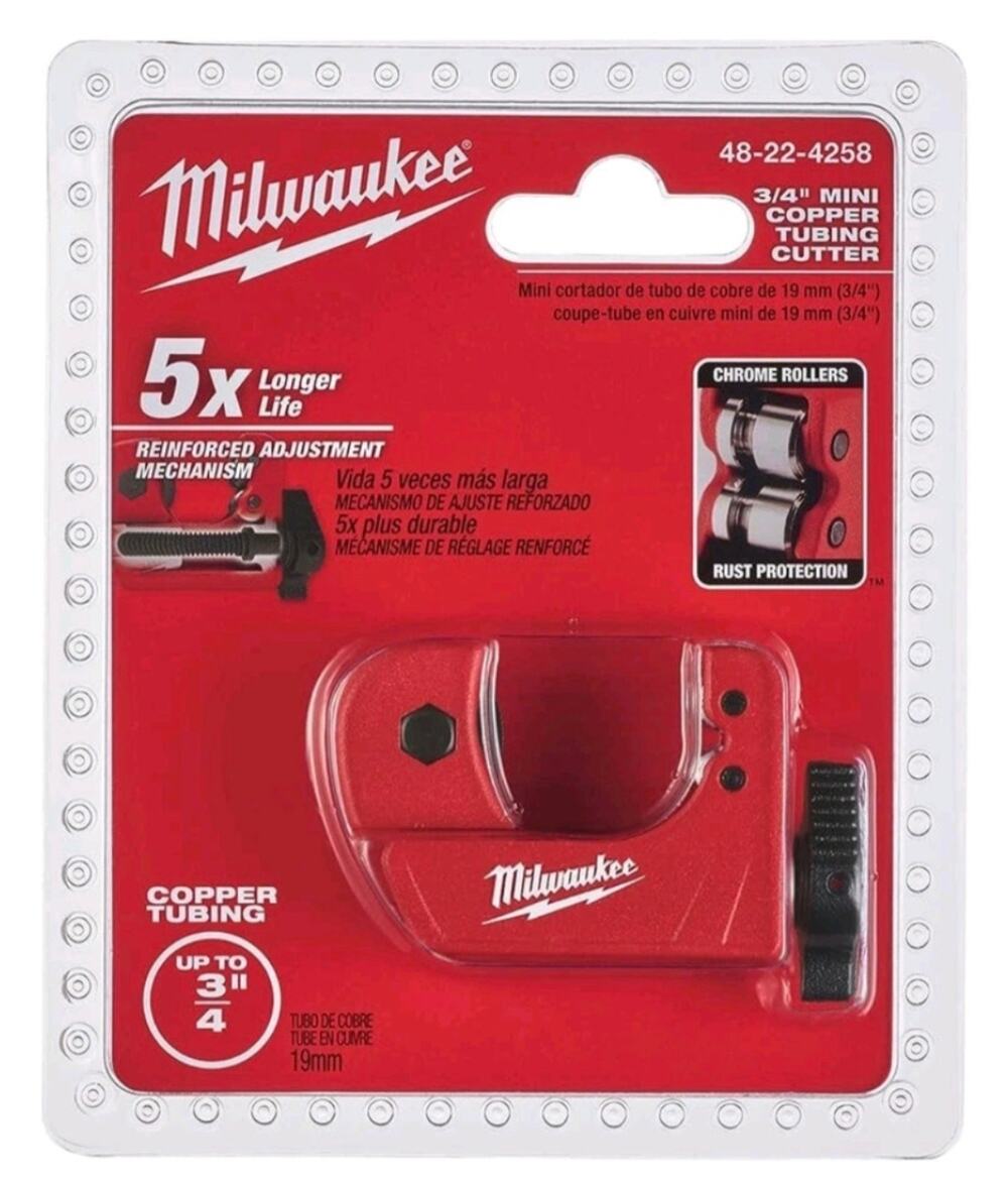 Milwaukee 48-22-4258 3/4" Mini Copper Tubing Cutter 1/8"-7/8" Capacity